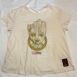 Gold Groot Graphic Marvel The First Ten Years Rare Collector’s Edition Movie Tee